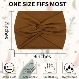 Tobeffect Wide Turban Headbands for Women, 4 Packs Extra Wide Knotted Head Bands for Women's Hair, Boho Fashion Hairbands Casual Sport Hair Accessories for Workout Yoga