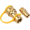 1/2 Inch Gas Quick Connect Kit, 100% Solid Brass Disconnect