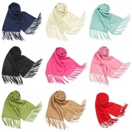 Soft Luxurious Pashmina Cashmere Wrap shawl stole Cashmere Wool Silk Scarf - Color: Baby Blue