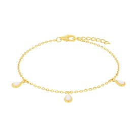 Amor 2036014 Women's Bracelet 925 Sterling Silver Mother of Pearl 17 + 2 cm Gold Comes in Jewellery Gift Box, Sterling Silver, No stones