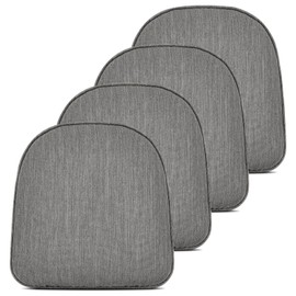 baibu Set of 4 Super Soft Metal Dining Chair Pads Bar Stool Cushion with Ties for Metal Chairs or Bar Stools - 4 Cushions Only (Grey, 14x14x1.5in)