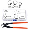 WiMas 85PCS 304 Stainless Steel 6-21mm Single Ear Hose Clamps,