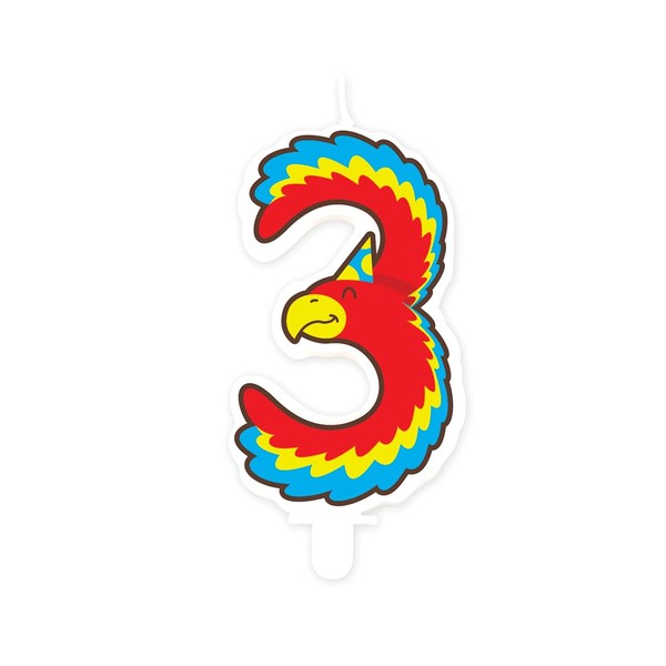Jesters Party Jungle Theme Birthday Candles - 1pc Parrot Design