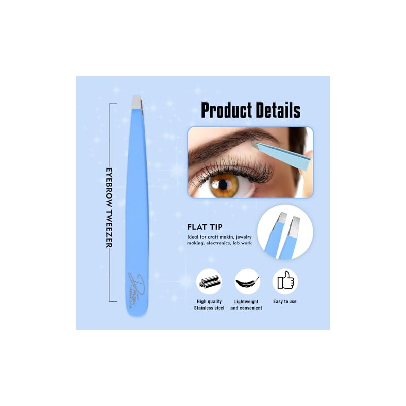 Professional 4-Piece Eyebrow Tweezers Set - Precision Hair Removal Tools