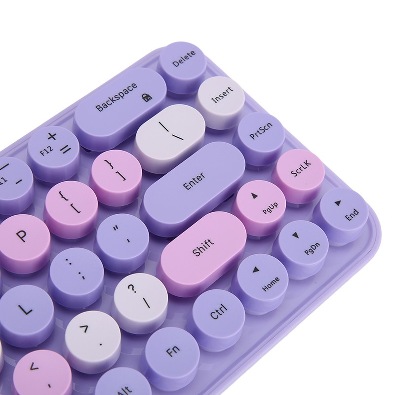 USB Keyboard Mouse 2.4G Wireless 68 Keys Low Consumption Retro