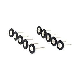 TMAX 10 pc Nylon Plastic Bristle 3/4 Inch Flat Wire Brush #403 1/8 Inch Shank for Dremel Rotary Tools