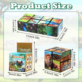 Animal Cube Magic Cube, Infinity Cube, Anti-Stress Cube IQ Puzzle, Infinity Cube Fidget Toy, Magic Cube, Magic Cube Games, Gift Ideas from 6 7 8 9 10 11 Years Boys Girls