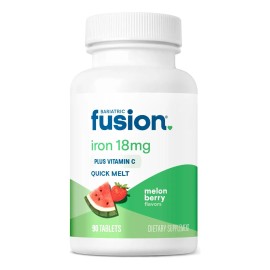 Bariatric Fusion Hierro 18mg  Vitamina C 36mg 90 Tabletas Sabor Melon Berry  Suplemento Diettico Post Recuperacin Ciruga Baritrica, Bypass Gstrico y  