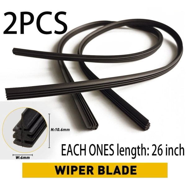 Unbranded (2PCS)6mm Auto Car Bus Rubber Wiper Blade Refill Replacement