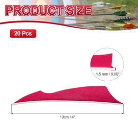 PATIKIL 4 Inch Arrow Vanes, 20 Pack Turkey Feather Fletching Archery Fletch Right Wing for Hunting Target Shooting, Pink