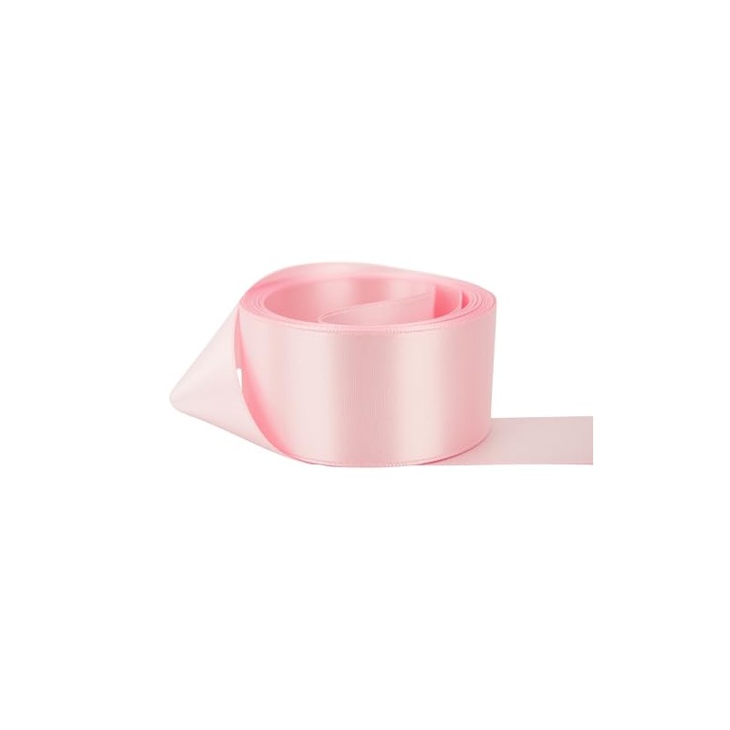 Ribbon Bazaar Double Faced Satin 1-1/2 Inch Light Pink 50