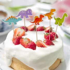 50 piezas de decoración de dinosaurios para cupcakes, diseño de dinosaurio