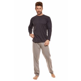 Selente Sweet Dreams Mens Modern Soft Cotton Pyjamas Charcoal Grey Large, charcoal