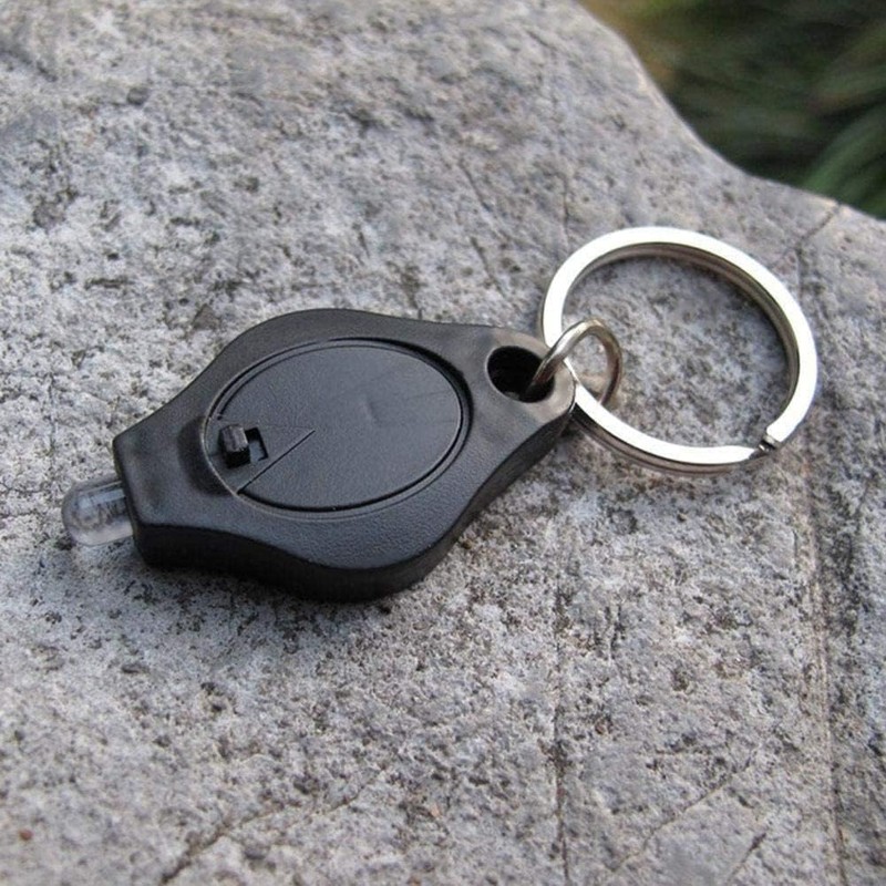 Calsgkspray Black Mini Flashlight Keychain Keychain Lightweight Mobile Black Durable