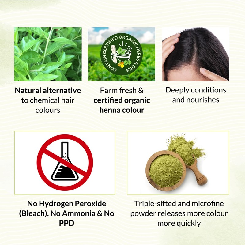 Indus Valley Organic Henna Hair Colour Kit for Women- Chemical-Free,