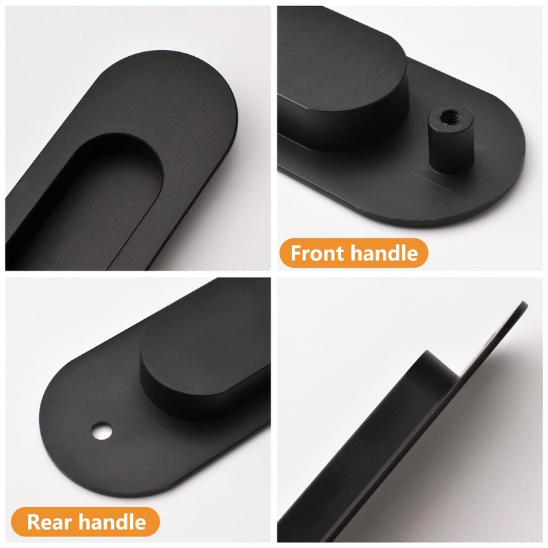 MOROBOR Double Sided Hardware Set Handle, 2pcs Oval Embedded Sliding