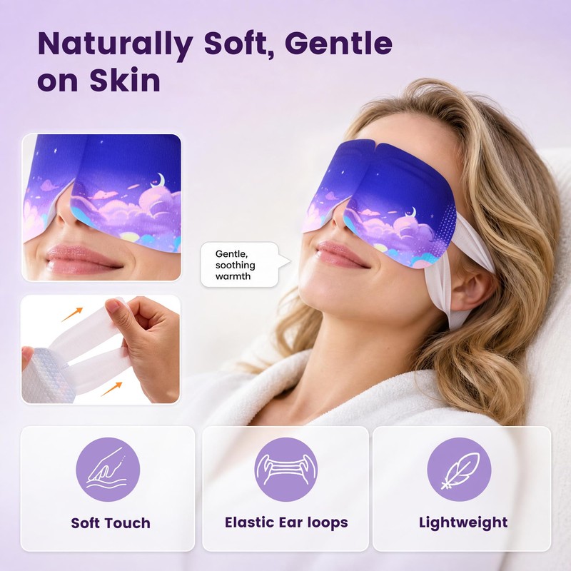 Warm Lavender Steam Eye Masks for Dry Eyes, Disposable Mask