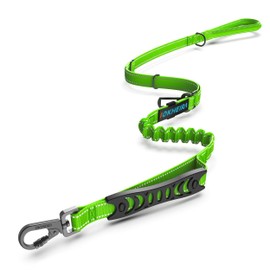 IOKHEIRA Bungee Dog Leads, Anti Pull Dog Leads with Car Seat Belt Buckle, Reflective Thread Dog Leads with Traffic Control Handle, Adjustable Dog Leash for Small Medium Large Dogs