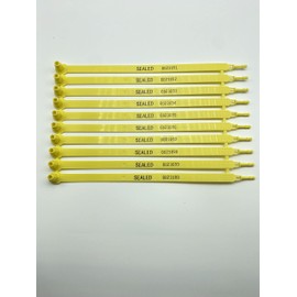 100 Yellow Tite-Lock Plastic Tractor Truck Door Seal Tamper Evident Security Tags Numbered Safety Disposable Locks for Trailer Logistics Shipping Transport