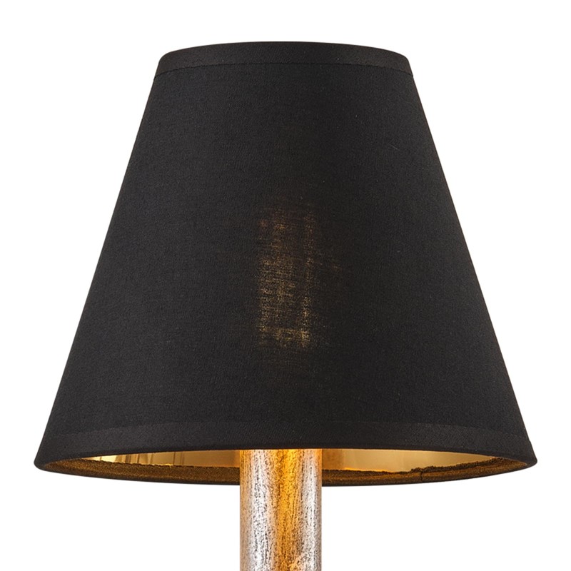 Black Chandelier Shade with Gold Lining Hardback, 3" Top x