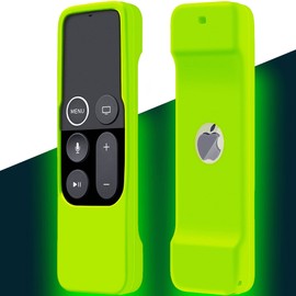 Case Compatible with Apple TV 4K/ 4th Gen Remote Light Weight Anti-Slip Shock Proof Silicone Cover for Controller for Apple TV Siri Remote Glow in The Dark Green