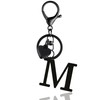 ANHBKAR Stainless Steel Black Alphabet Keychain A-Z for Women, Girls