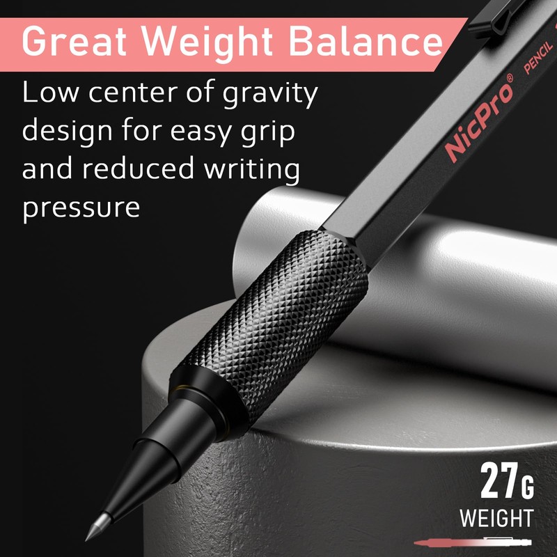 Nicpro Metal Mechanical Pencil Set, 3PCS Art Drafting Pencil 0.5,