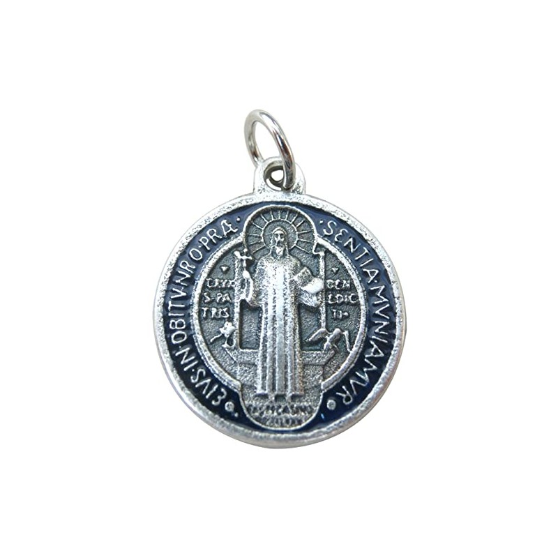 GTBITALY 60.048.31 Medal of Saint Benedict Silver Enamel Size 2