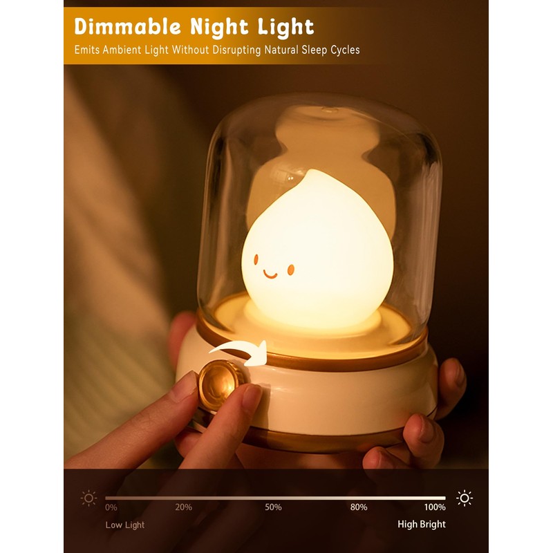 WANIDEA Ghost Campfire Night Light, Led Candles,Cute Kerosene Lamp,Halloween Decor