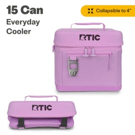 RTIC 15 Can Everyday Cooler, Soft Sided Portable Insulated Cooling for Lunch, Beach, Drink, Beverage, Travel, Camping, Picnic, for Men and Women, Lavender