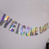 Blukey Holographic Welcome Baby Banner Hanging Bunting String Flag Iridescent