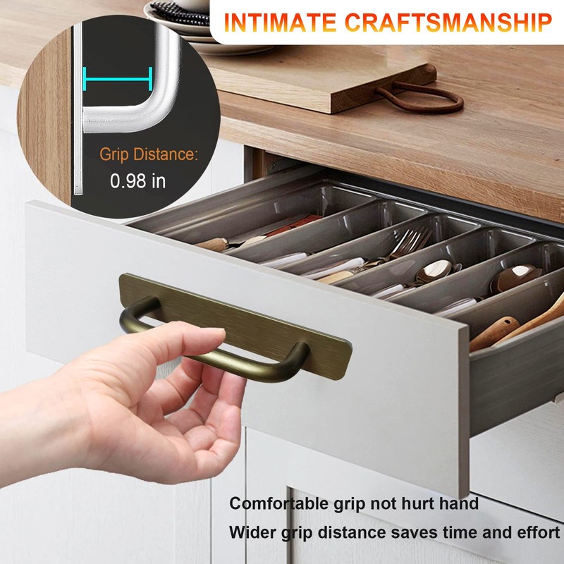 Self-Stick Instant Cabinet Handles - 2pcs Aluminum Alloy Drawer Pulls