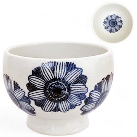 Takumikaze High Ground Matcha Rice Bowl, Ceramic Gerbera, Matcha Bowl, Made in Japan, Hasami Ware