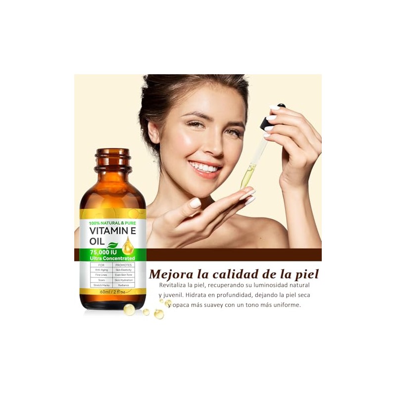 Aceite de Vitamina E Oil,Aceite de Vitamina E Puro 75,000