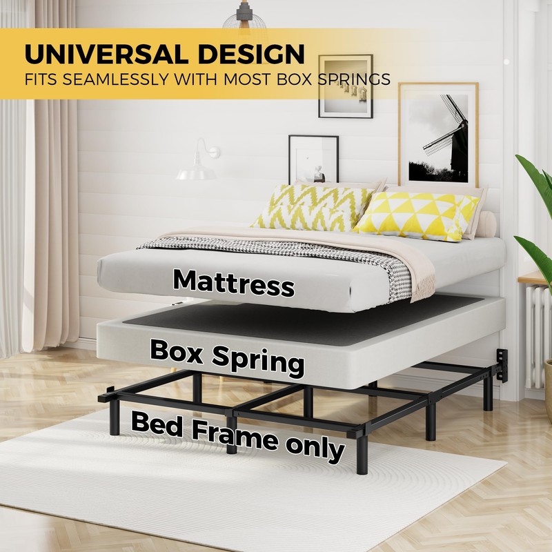 King Size Bed Frame, 7 Inch Basics Metal Bed Frame,
