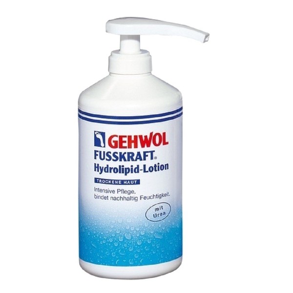GEHWOL Fusskraft Hydrolipid Lotion, Foot Cream with Urea, Dry Feet, 500 ml with Dispenser