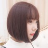 wig sweet short bob full wig bob straight semi-long natural