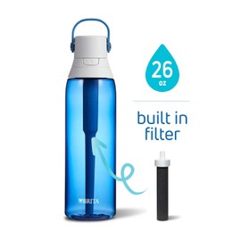 Brita Plastic Water Filter Bottle, 26 Ounce, Sapphire, 1 Count