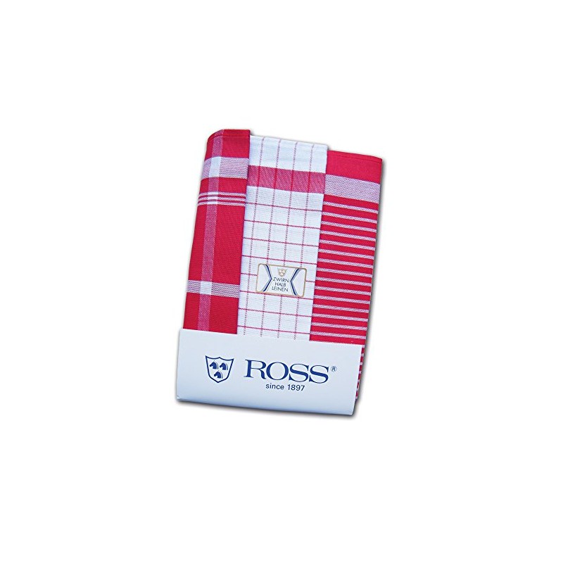 ZW-HL Tea Towels, Pack of 3, Red