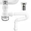 BOTEMY Polished Bathroom Sink Drain Kit with Flexible Sink Drain