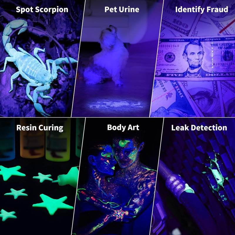ULTRAFIRE 365nm UV Flashlight, Black Light Flashlight Mini, UV Light