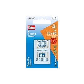 Prym Sewing Machine Needle Gold Embroidery 75+90, Silver, One Size