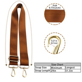 WULIQIUQIU Wide Shoulder Purse Strap Replacement Crossbody Bag Adjustable Brown