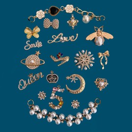 BVSTJIUJI bling designer Shoe Accessories For Girls Boys Shoe charms women gold
