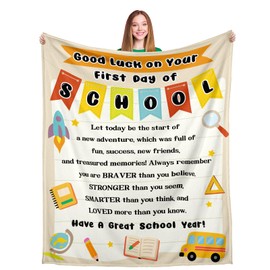 Back to School Supplies Aesthetic for Kid, Back to School Throw Blanket, Dorm Room Essentials for Guys, First Day of Sch-ool Gifts for Student, First Day of High Sch-ool Gift for Girls Boys 40"*50"