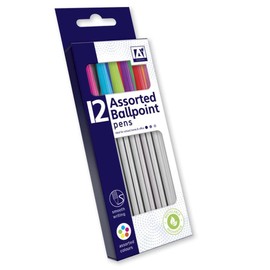 IG Design A Stationery Assorted Colours Ballpoint Pens - Box of 12