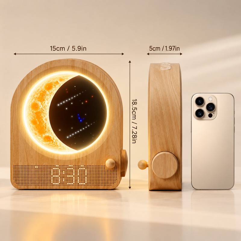 Sunrise Alarm Clock for Bedroom – Dimmable Moon Night Light