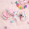 2PCS 2nd Birthday Hair Bows for Girls, 3.5" Glitter Pink