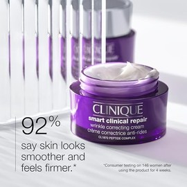 Clinique Smart Clinical Repair Wrinkle Correcting Anti Aging Face Cream With Hyaluronic Acid + Peptides For All Skin Types | Hydrating