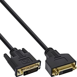 InLine 2m Premium 24+1 Male to Female Dual Link Gold Plated DVI-D Cable
